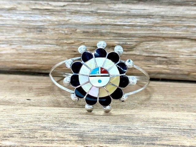 B21- Inlay Zuni Sunface Bracelet 