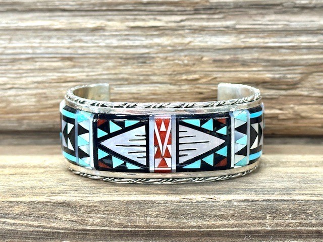 B36- Zuni Inlay Muti Stone Bracelet 