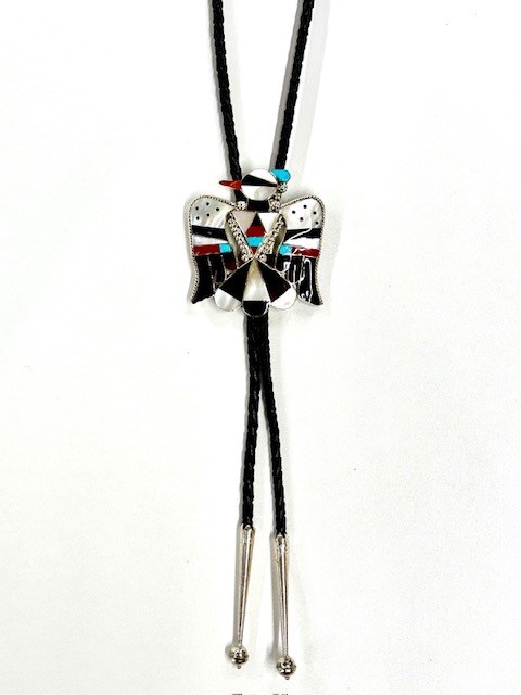 BT3- Zuni Inlay Thunderbird Bolo Tie 