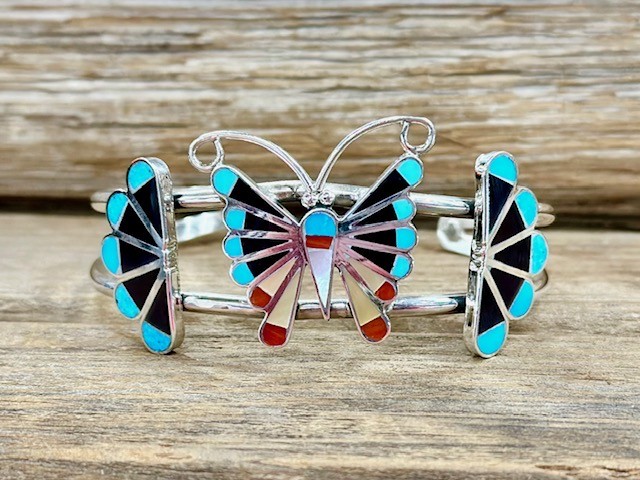 B52- Zuni Inlay Butterfly Bracelet 