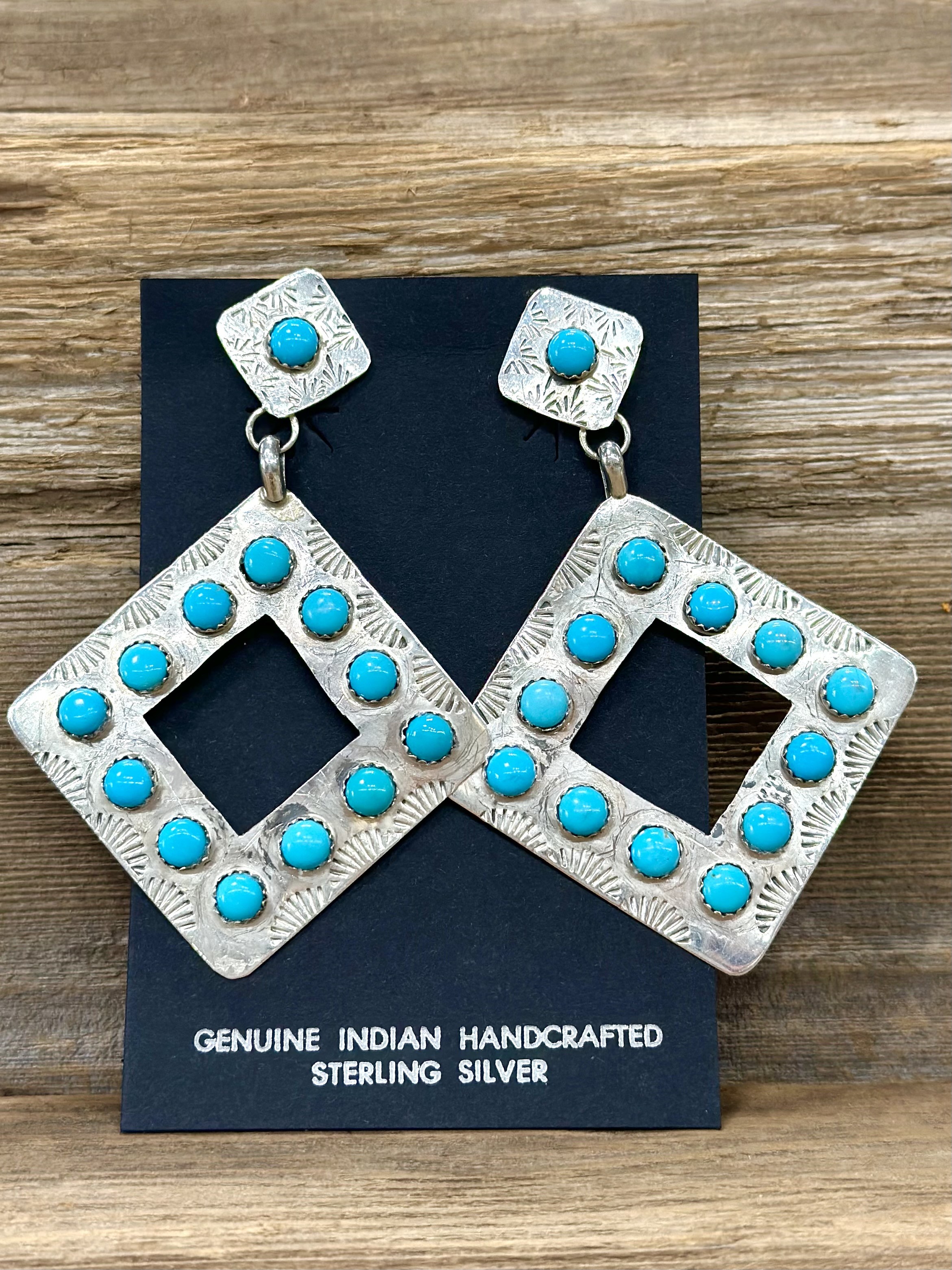 ERN121- Navajo Turquoise Earrings By Monroe & Lillie Ashley