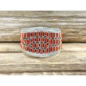 B47- Navajo Coral Wide Bracelet 